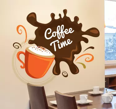 Muursticker coffee time vlek - TenStickers