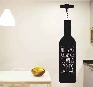 Muursticker keuken crisis en wijn - TenStickers