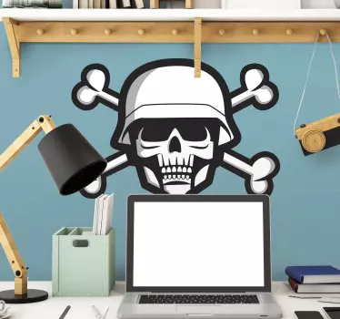 Muursticker doodshoofd militair - TenStickers