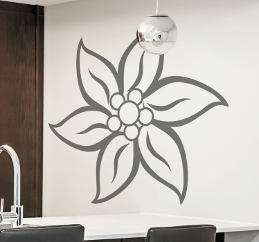 Bloemen muursticker woonkamer Edelweiss bloem - TenStickers