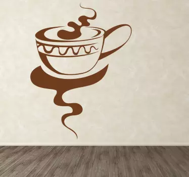 Muursticker elegante kop koffie - TenStickers