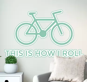 Muursticker fiets how I roll - TenStickers