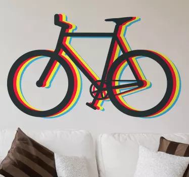 Muursticker fiets meerkleurig - TenStickers