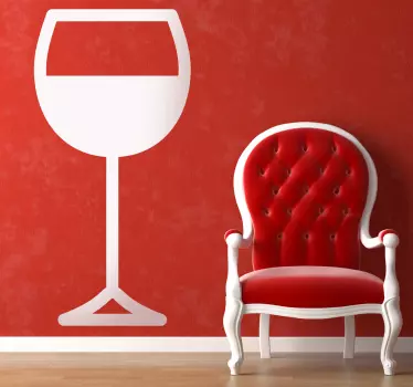 Muursticker glas wijn - TenStickers