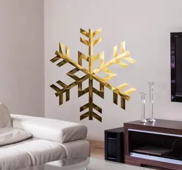 Muursticker gouden sneeuwvlok - TenStickers