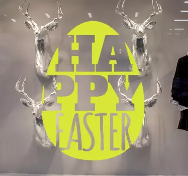 Muursticker Happy Easter paasei - TenStickers