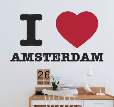 Muursticker I love Amsterdam - TenStickers
