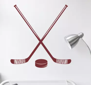 Muursticker ijshockeysticks - TenStickers
