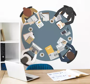 Muursticker kantoor vergader tafel - TenStickers
