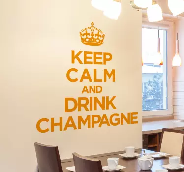 Muursticker keuken keep calm drink champagne - TenStickers
