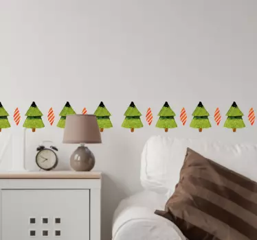 Muursticker Kerst boompjes - TenStickers