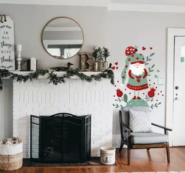 Kerst kabouter muursticker - TenStickers