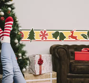 Muursticker kerst stickerrand - TenStickers