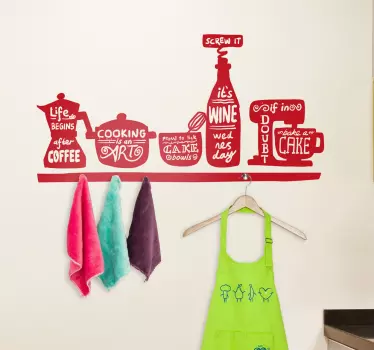 Muursticker keuken spullen - TenStickers