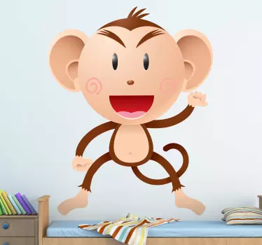 Muursticker kind aapje - TenStickers