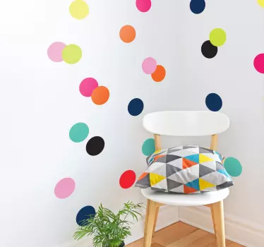 Muursticker Kleurige Stippen - TenStickers