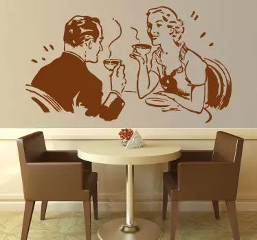 Muursticker Koffie Drinken - TenStickers