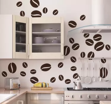 Muursticker keuken koffiebonen - TenStickers