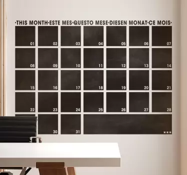 Krijtbord sticker maand planning - TenStickers