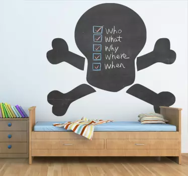 Krijtbord sticker piratenschedel - TenStickers