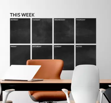 Krijtbord sticker planning week - TenStickers