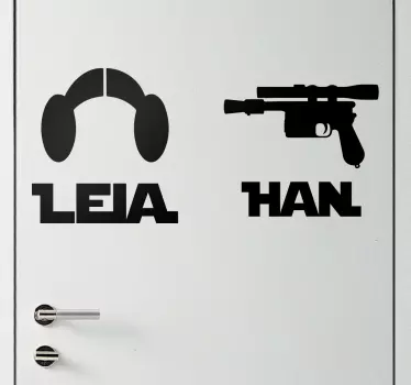 Muursticker Leia en Han - TenStickers
