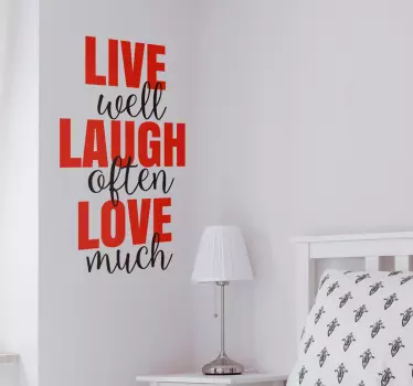 Muursticker Live Laugh Love - TenStickers