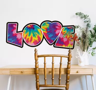 Muursticker love tie dye - TenStickers