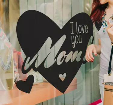 Muursticker Love you Mom hart - TenStickers