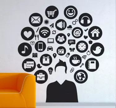 Muursticker media mens - TenStickers