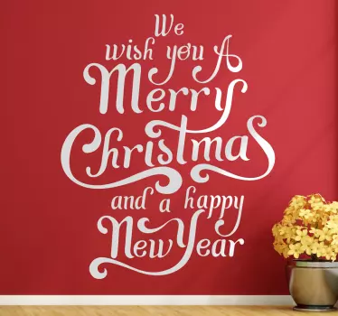 Muursticker Merry Christmas Happy Newyear - TenStickers