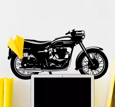 Muursticker motor klassiek silhouette - TenStickers