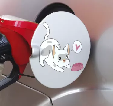 Muursticker poesje met bakje - TenStickers