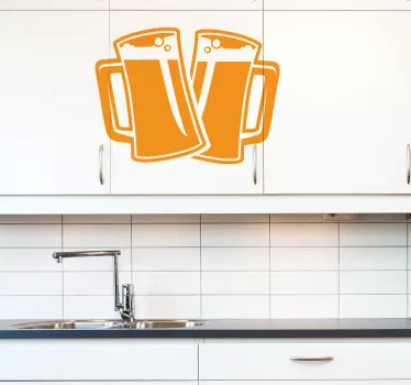 Muursticker proostende biertjes - TenStickers