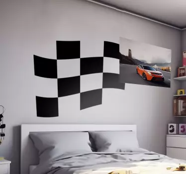 Muursticker rally race vlag - TenStickers