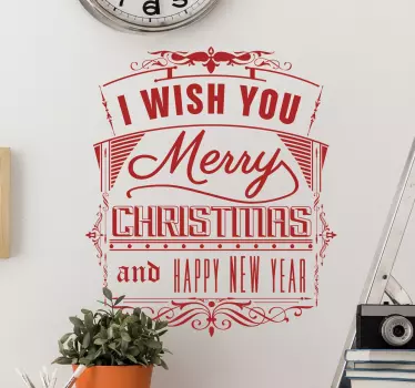 Muursticker Retro Merry Christmas - TenStickers