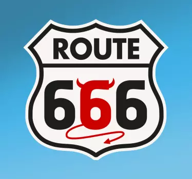 Muursticker Route 66 duiveltje - TenStickers