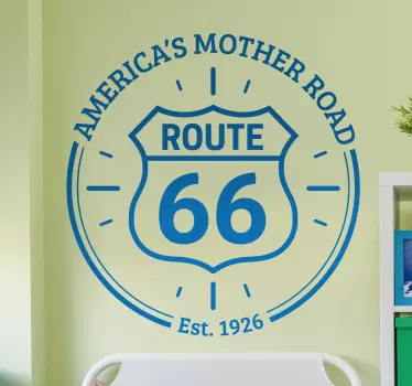 Muursticker route 66 the mother road - TenStickers