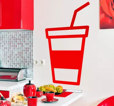 Muursticker simplistisch milkshake - TenStickers