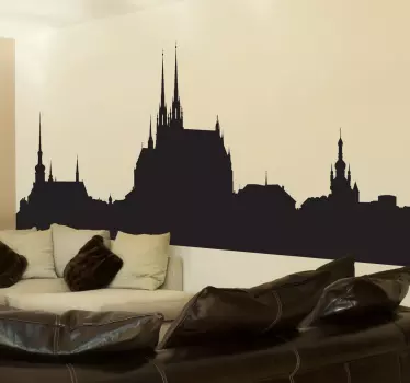 Muursticker Skyline Brno - TenStickers