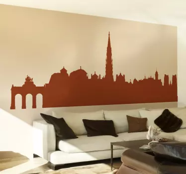 Muursticker Skyline Brussel - TenStickers