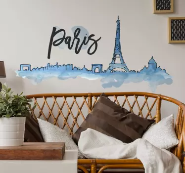 Muursticker skyline Parijs - TenStickers