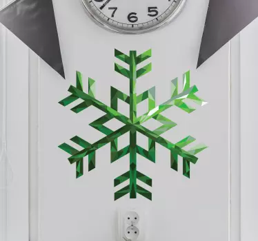 Muursticker smaragden sneeuwvlok - TenStickers