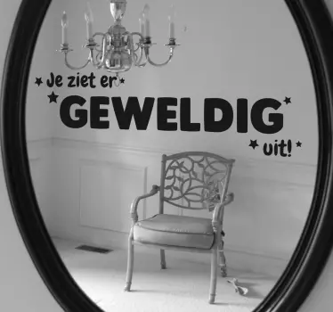 Badkamer sticker met spiegel - TenStickers