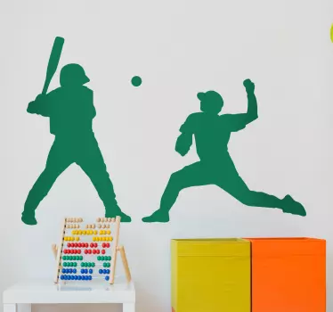 Muursticker sport Honkbal Pitcher en slagman - TenStickers