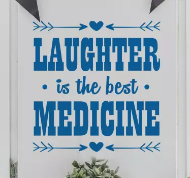 Muursticker tekst Laughter is the best Medicine - TenStickers