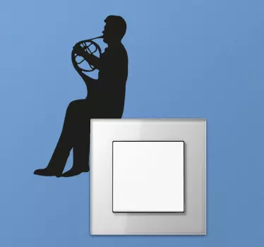 Muursticker Trompetist lichtschakelaar - TenStickers