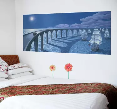 Muursticker van Brug over Water - TenStickers