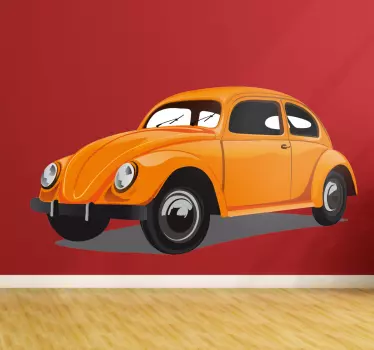 Muursticker van retro Volkswagen Kever - TenStickers