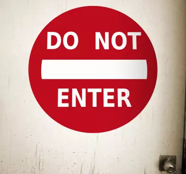 Muursticker verkeersbord Do Not Enter - TenStickers